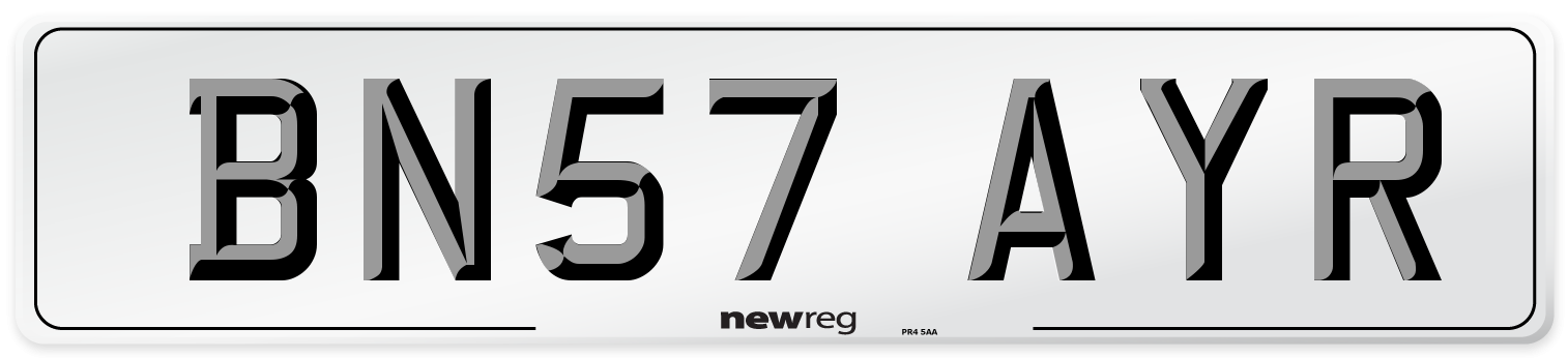 BN57 AYR Number Plate from New Reg